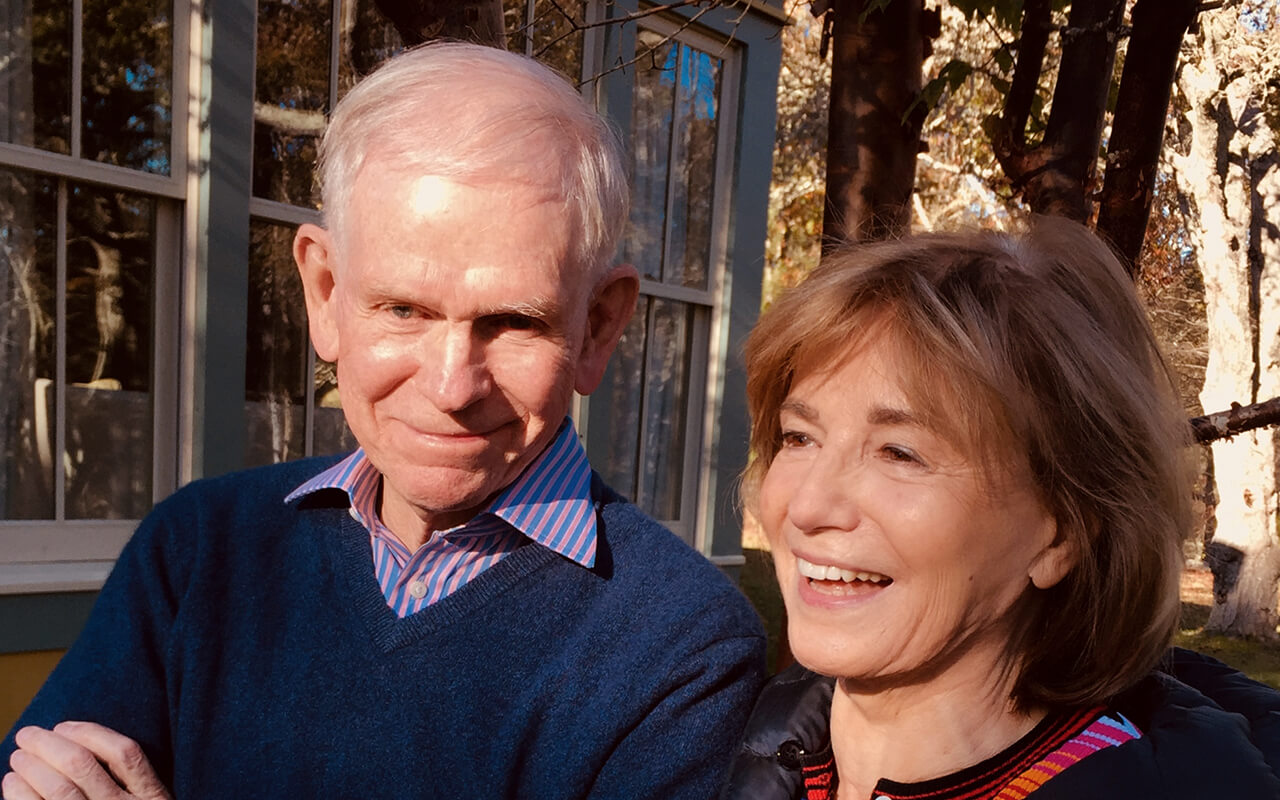 Jeremy and Hannelore Grantham standing close together, smiling