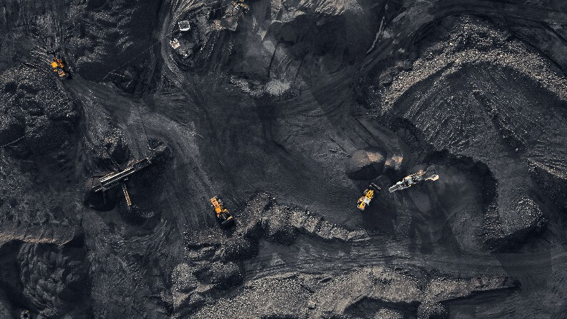 Aerial view of coal mine